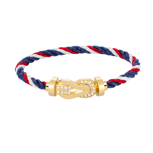 [Regal Jewels]CHANCE LARGE 8 FIGURE BUCKLE HALF DIAMOND BRACELET GOLD