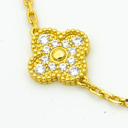 [Regal Jewels]CLOVER BRACELET 5 MOTIFS GOLD DIAMOND