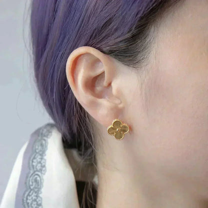 [Regal Jewels]CLOVER MEDIUM 1 MOTIFS LASER EARRINGS