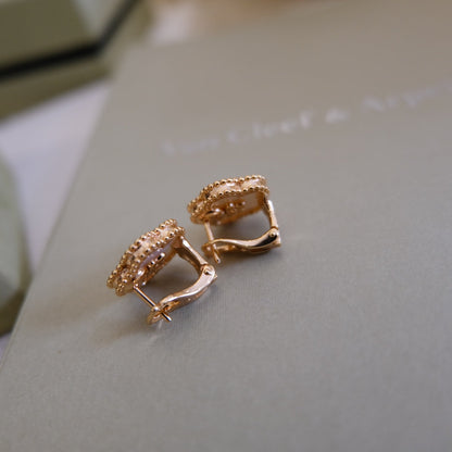 [Regal Jewels]LUCKY PINK GOLD WHITE MOP EARRINGS