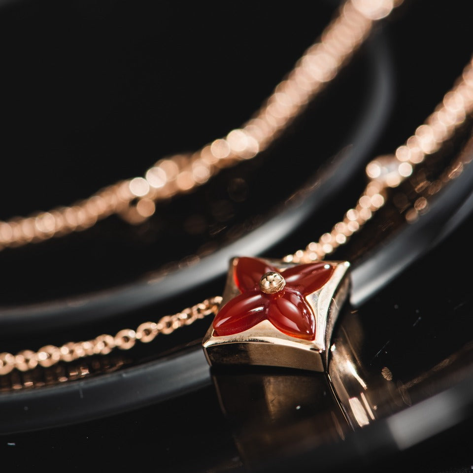 [Regal Jewels]STAR NECKLACE PINK GOLD 1 DIAMOND