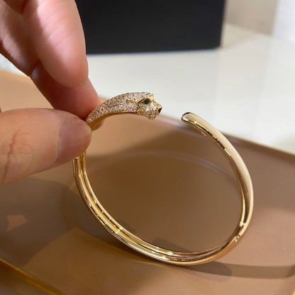 [Regal Jewels]PANTHERE GOLD DIAMOND OPEN BRACELET