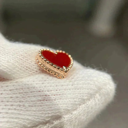 [Regal Jewels]HEART CARNELIAN STUD EARRINGS