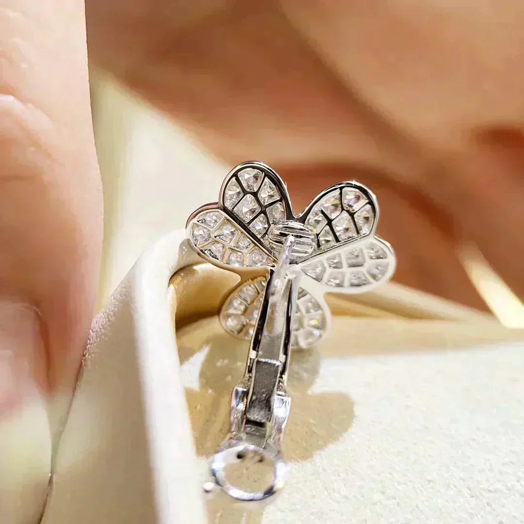 [Regal Jewels]CLOVER COMOS DIAMOND EARRINGS SILVER