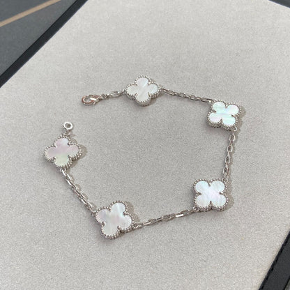 [Regal Jewels]CLOVER SILVER MOP 5 MOTIF BRACELET