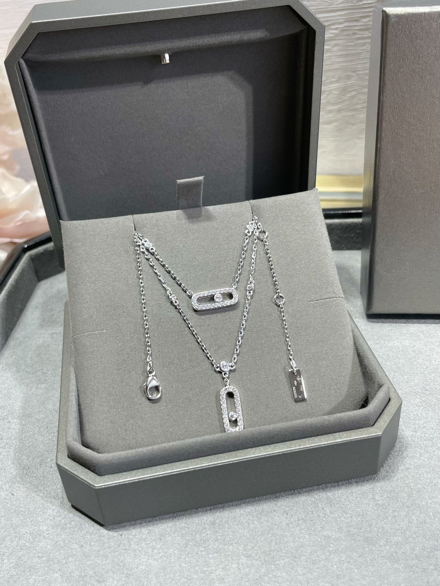 [Regal Jewels]MOVE 2 ROW DIAMOND NECKLACE