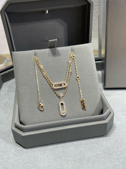 [Regal Jewels]MOVE 2 ROW DIAMOND NECKLACE