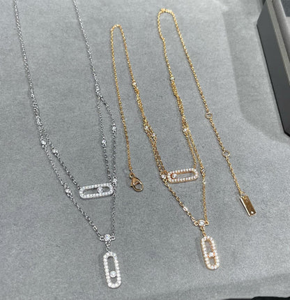 [Regal Jewels]MOVE 2 ROW DIAMOND NECKLACE