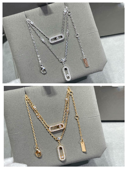 [Regal Jewels]MOVE 2 ROW DIAMOND NECKLACE