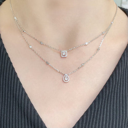 [Regal Jewels]MY TWIN 2 ROW DIAMOND NECKLACE