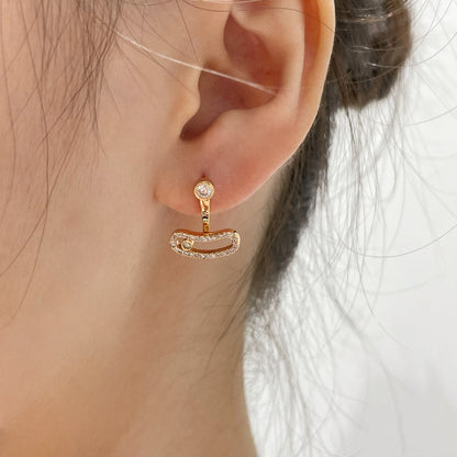 [Regal Jewels]MOVE UNO PINK GOLD DIAMOND EARRINGS