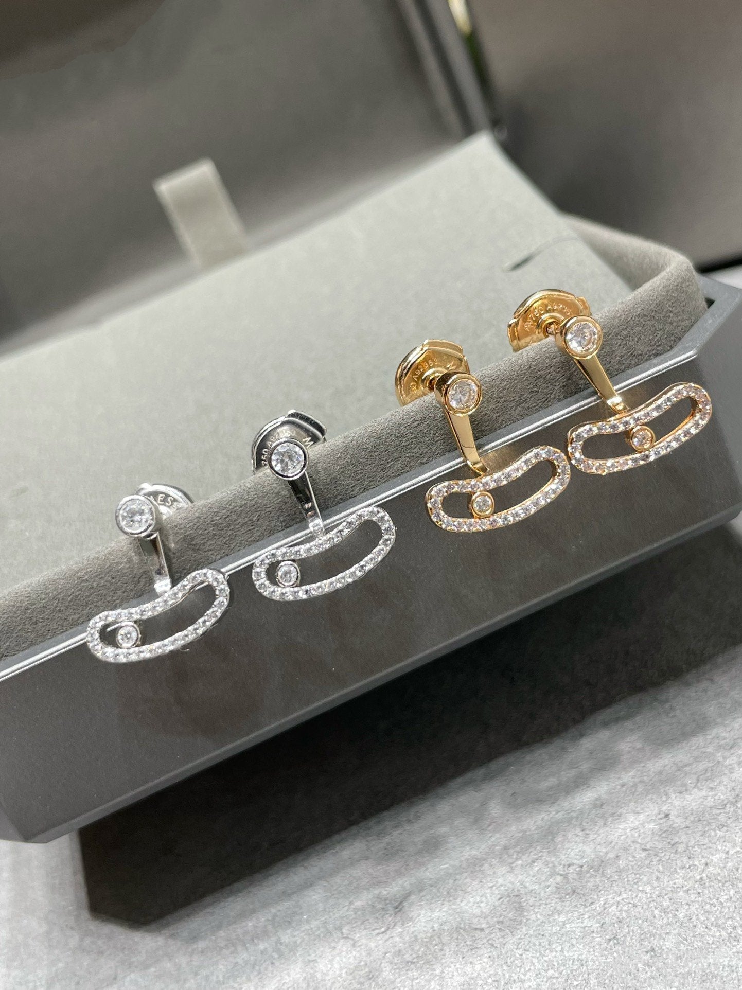 [Regal Jewels]MOVE UNO PINK GOLD DIAMOND EARRINGS