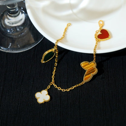 [Regal Jewels]LUCKY SPRING 5 MOTIF GOLD BRACELET
