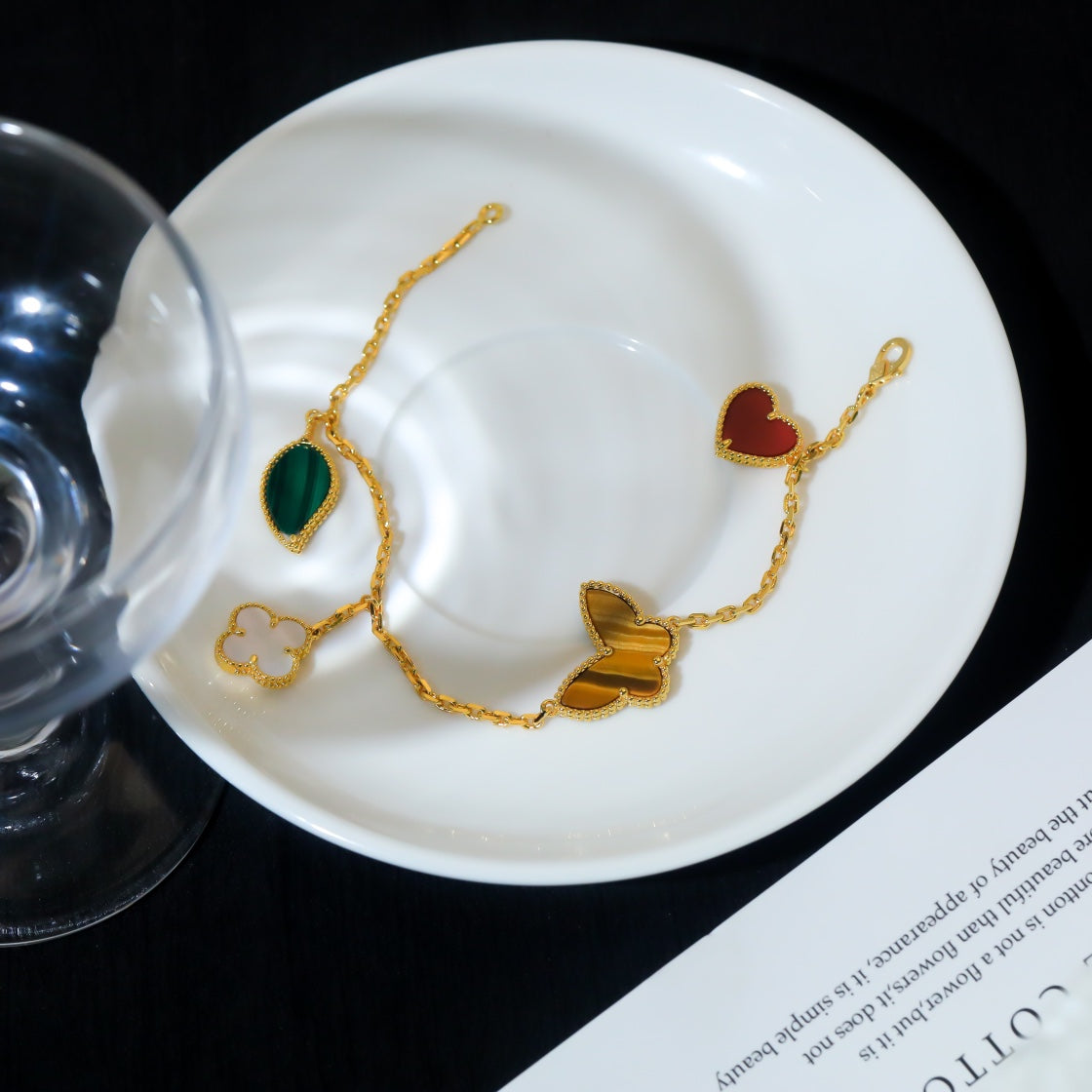 [Regal Jewels]LUCKY SPRING 5 MOTIF GOLD BRACELET