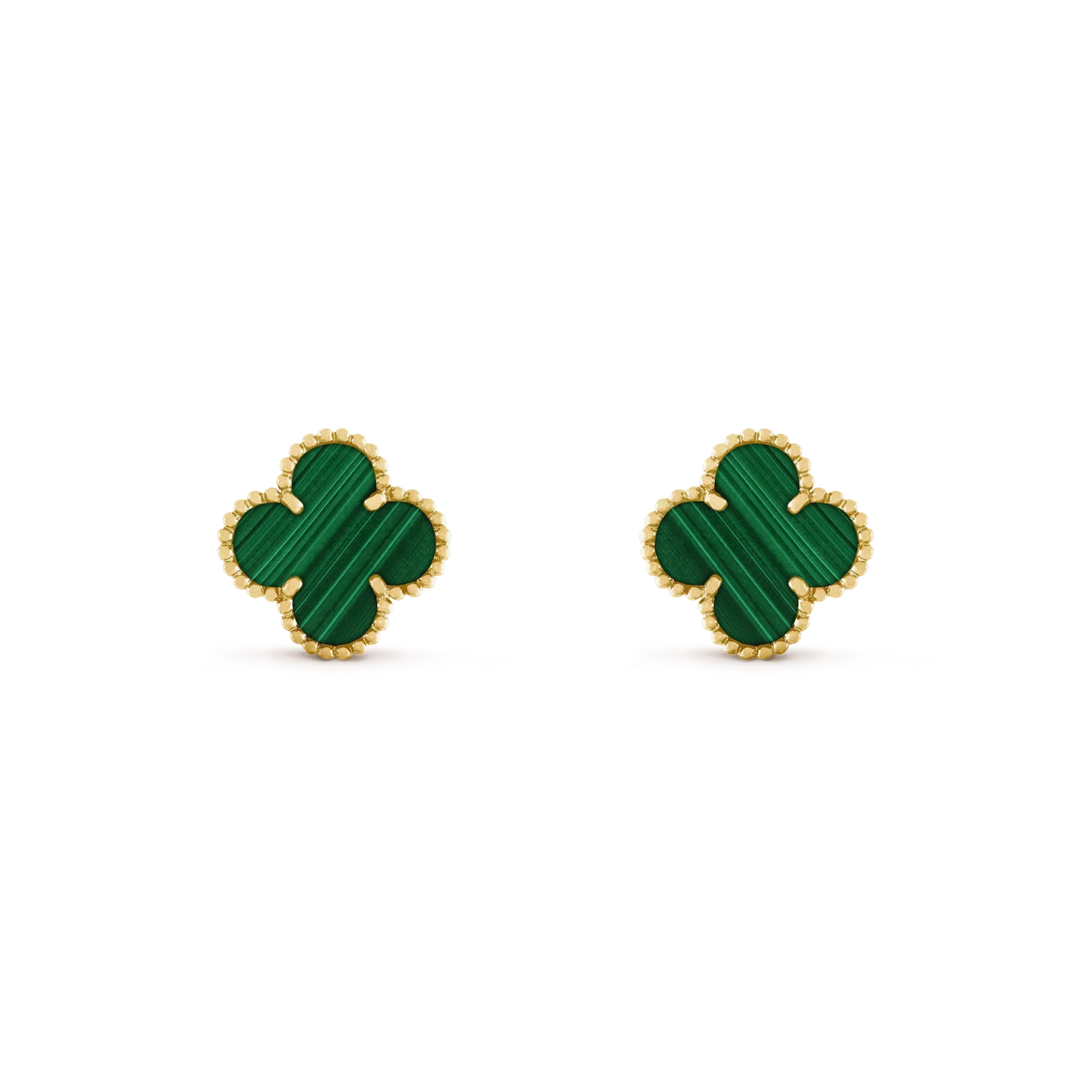 [Regal Jewels]CLOVER MEDIUM 1 MOTIFS MALACHITE  EARRINGS