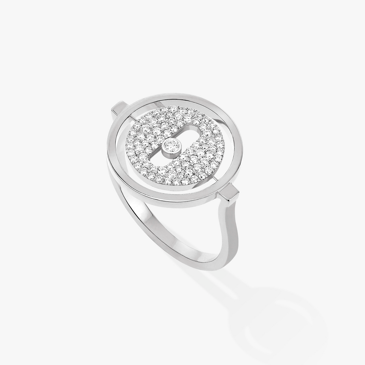 [Regal Jewels]LUCKY MOVE PAVED SILVER DIAMOND RING