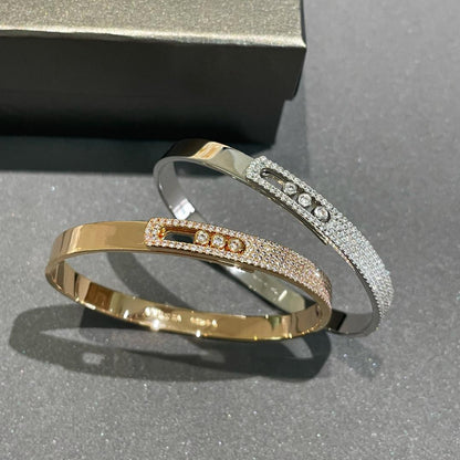 [Regal Jewels]Move Noa Rose Gold Pavé Diamond Bangle Bracelet