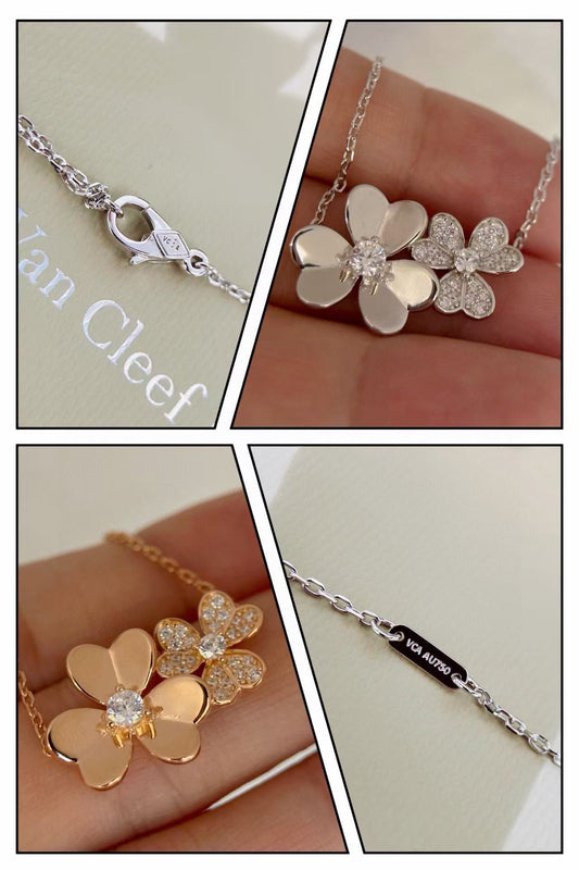 [Regal Jewels] Two Flowers & Clover Choker