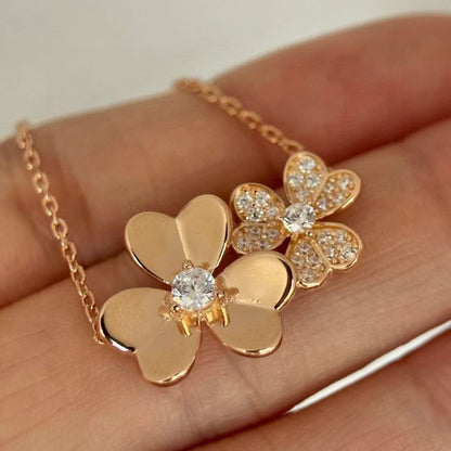 [Regal Jewels] Two Flowers & Clover Choker