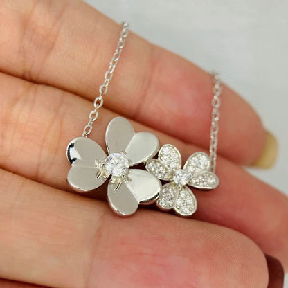 [Regal Jewels] Two Flowers & Clover Choker