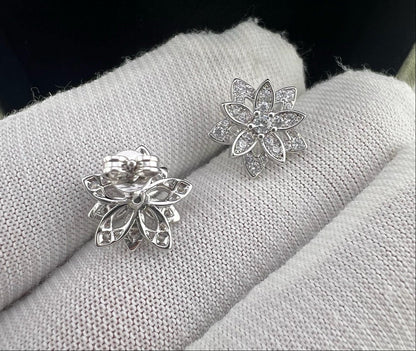[Regal Jewels] Full Diamond Hollow Lotus Necklace Set