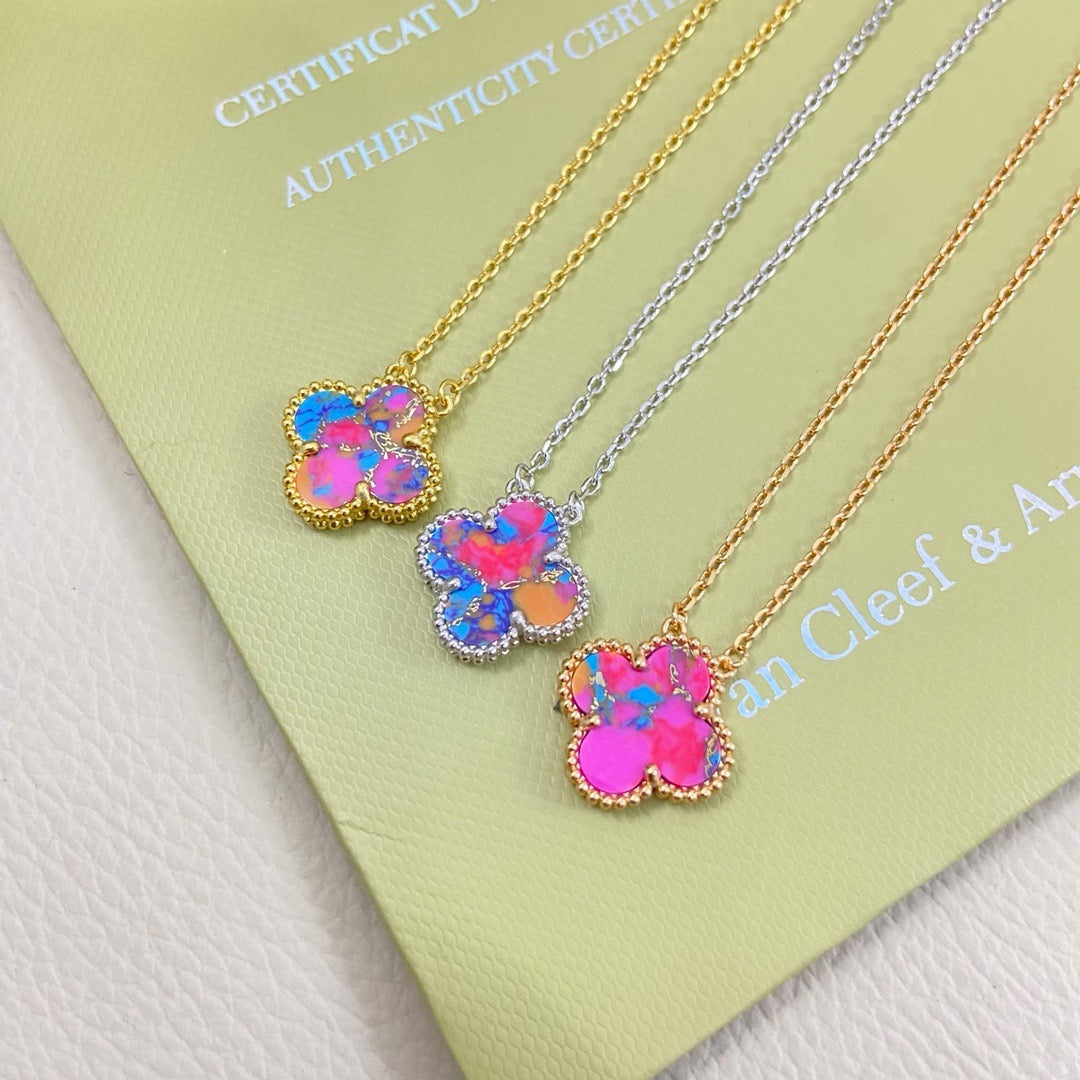 [Regal Jewels] 2026 New Plum Red Four-Leaf Clover Necklace