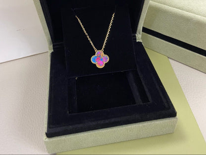 [Regal Jewels] 2026 New Plum Red Four-Leaf Clover Necklace