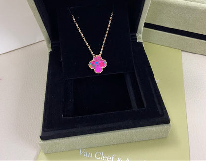 [Regal Jewels] 2026 New Plum Red Four-Leaf Clover Necklace