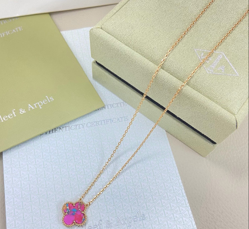 [Regal Jewels] 2026 New Plum Red Four-Leaf Clover Necklace