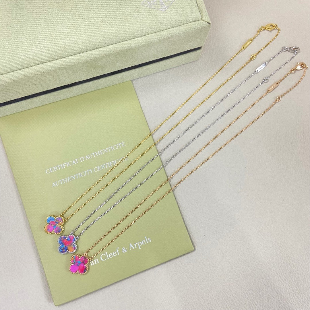 [Regal Jewels] 2026 New Plum Red Four-Leaf Clover Necklace