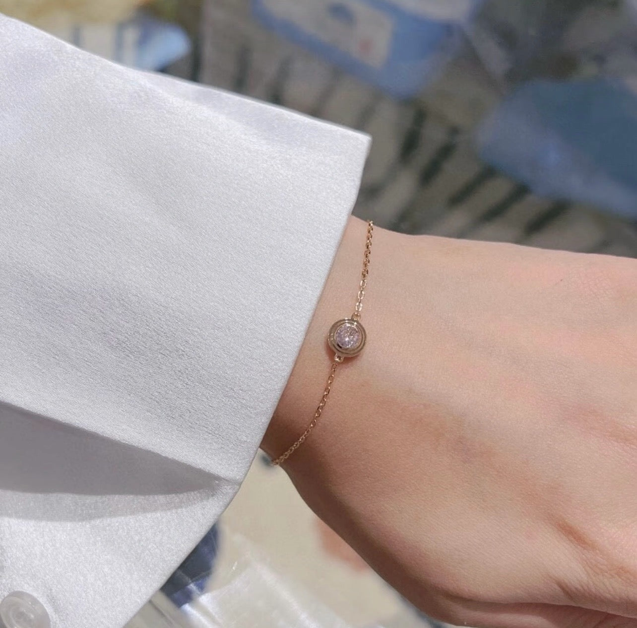 [Regal Jewels] UFO Series Single Diamond Bracelet