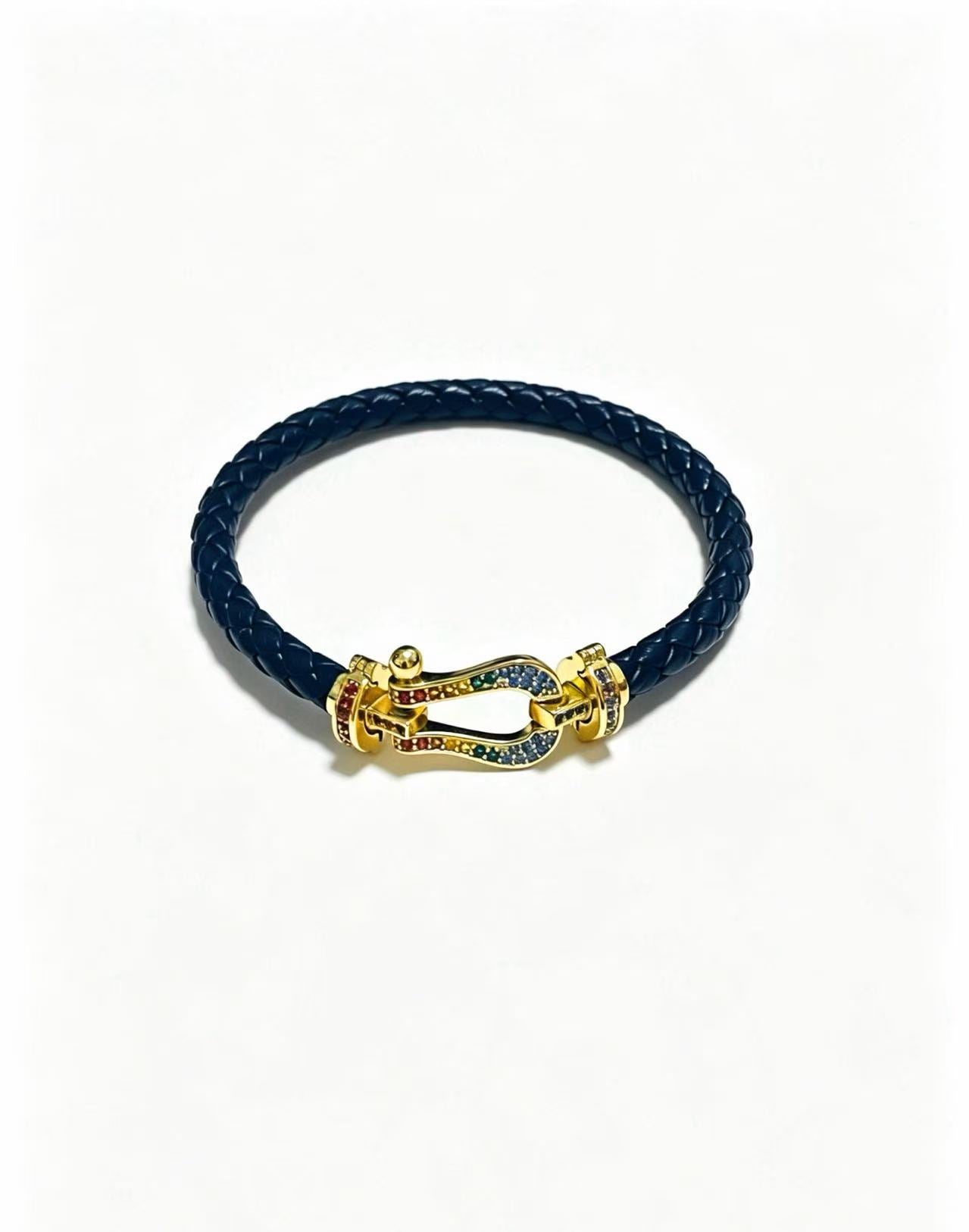 ¡®Regal Jewels2026 New Horseshoe Buckle Leather Couple Bracelet