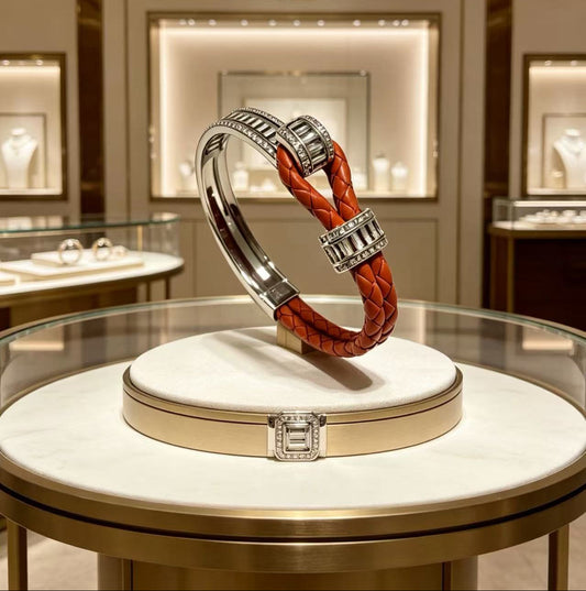 ¡®Regal Jewels2026 New Half-Diamond Horseshoe Buckle Bangle