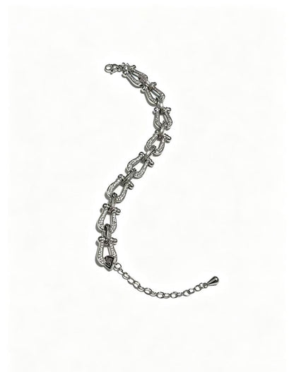 ¡®Regal JewelsDiamond-studded Horseshoe Bracelet