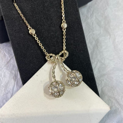 [Regal Jewels] Cherry Crystal Pavé Necklace & Stud Earrings& SeracelettB