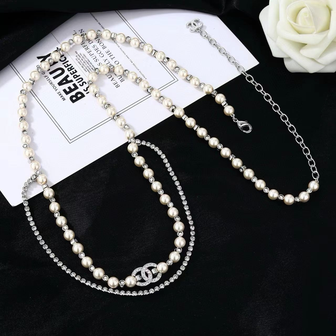 [Regal Jewels]Double C Pearl Waist Chain