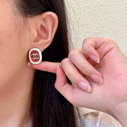 [Regal Jewels]Amber & Glass Stud Earrings