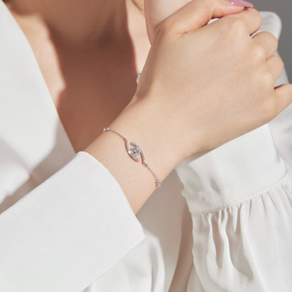 [Regal Jewels]Lucky Eye Pave-Set Diamond Bracelet