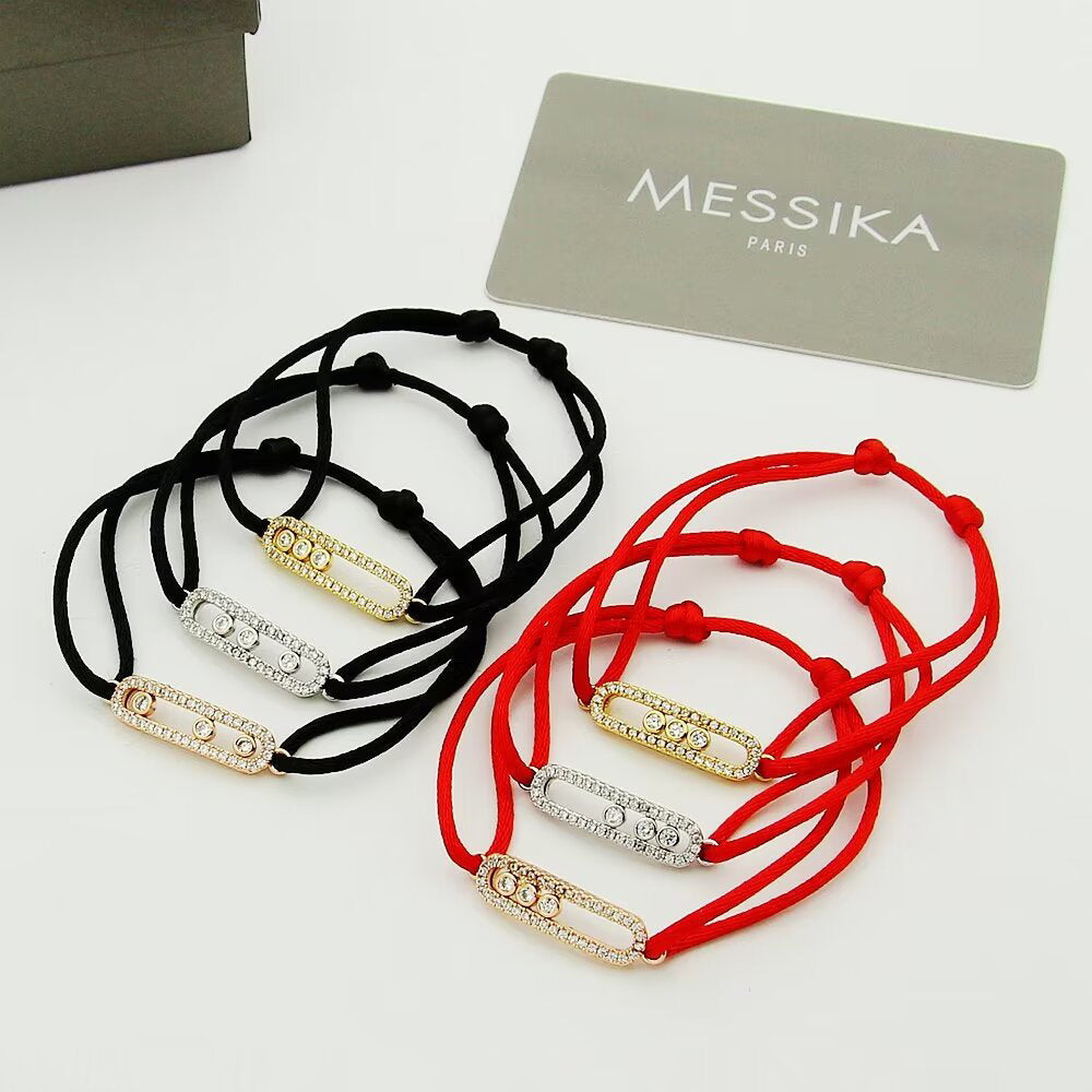 [Regal Jewels]Messika Care(s) pink cord pavé bracelet
