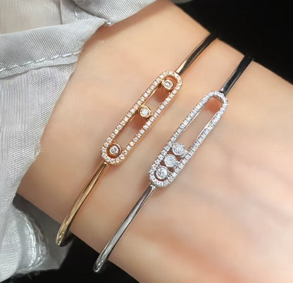 [Regal Jewels]Move Pavé Diamond Bangle Bracelet M