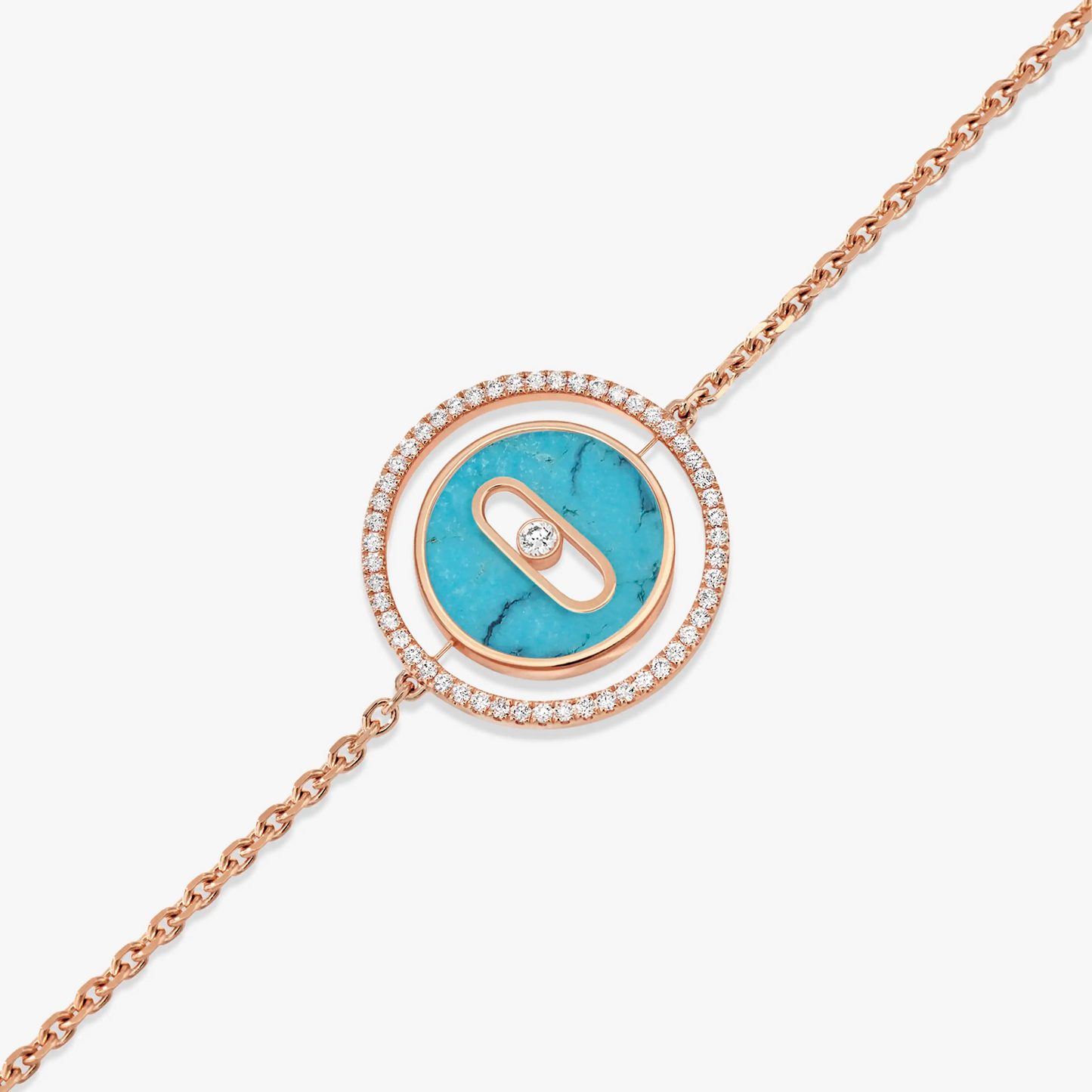 [Regal Jewels]LUCKY MOVE TURQUOISE PINK GOLD DIAMOND BRACELET