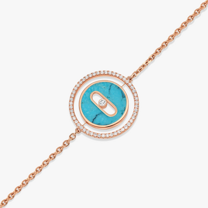 [Regal Jewels]LUCKY MOVE TURQUOISE PINK GOLD DIAMOND BRACELET