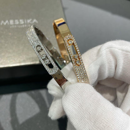 [Regal Jewels]Move Noa Rose Gold Pavé Diamond Bangle Bracelet