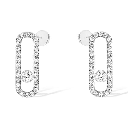 [Regal Jewels]MOVE UNO STUD DIAMOND PAVED EARRINGS