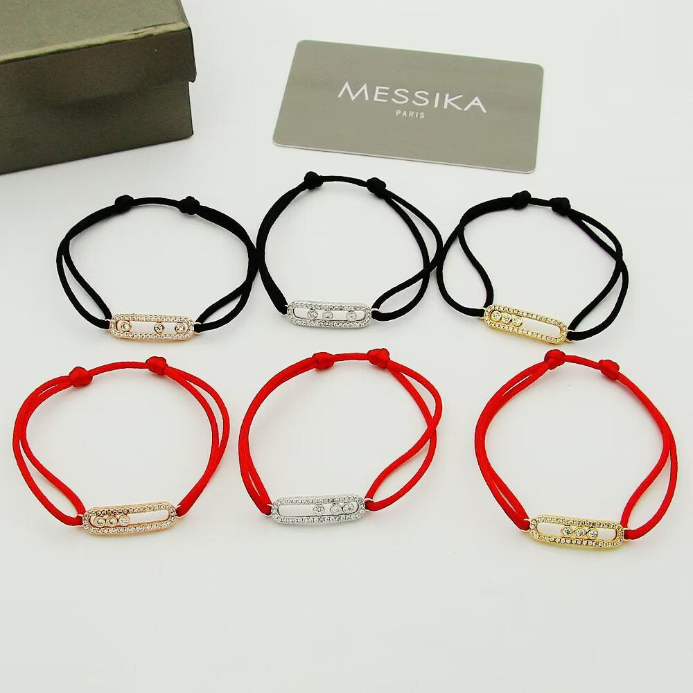 [Regal Jewels]Messika Care(s) pink cord pavé bracelet