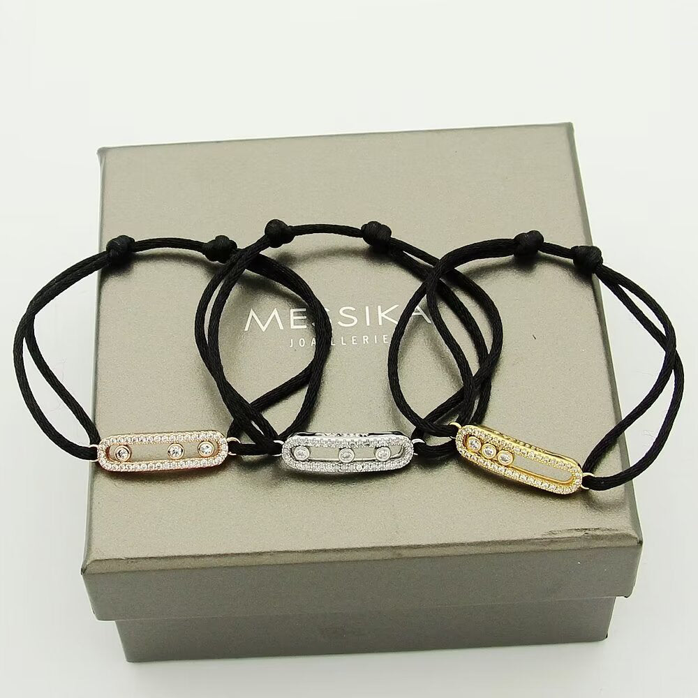 [Regal Jewels]Messika Care(s) pink cord pavé bracelet