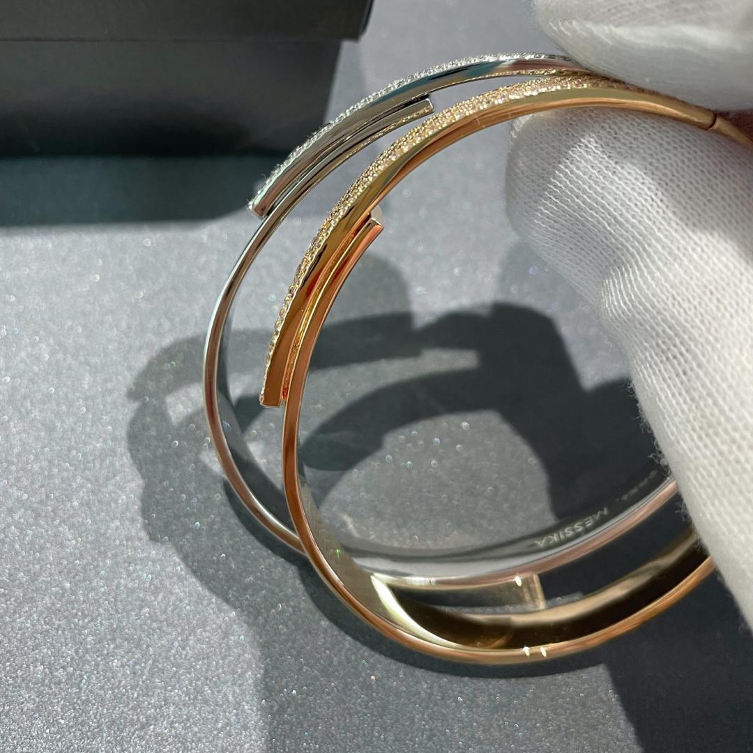 [Regal Jewels]Move Noa Rose Gold Pavé Diamond Bangle Bracelet