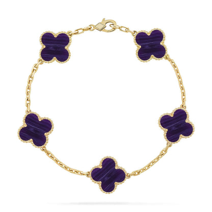 [Regal Jewels]CLOVER 5 MOTIF PURPLE STRIPES BRACELET COLLECTION