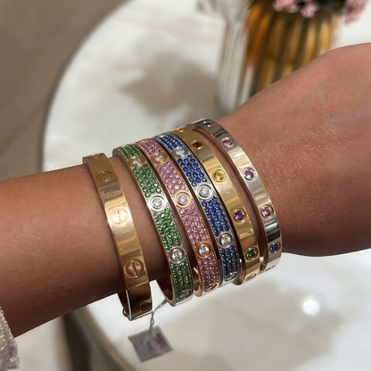 [Regal Jewels]2026 PAVE GEMSTONE LOVE BRACELET 6.1MM 10 DIAMONDS