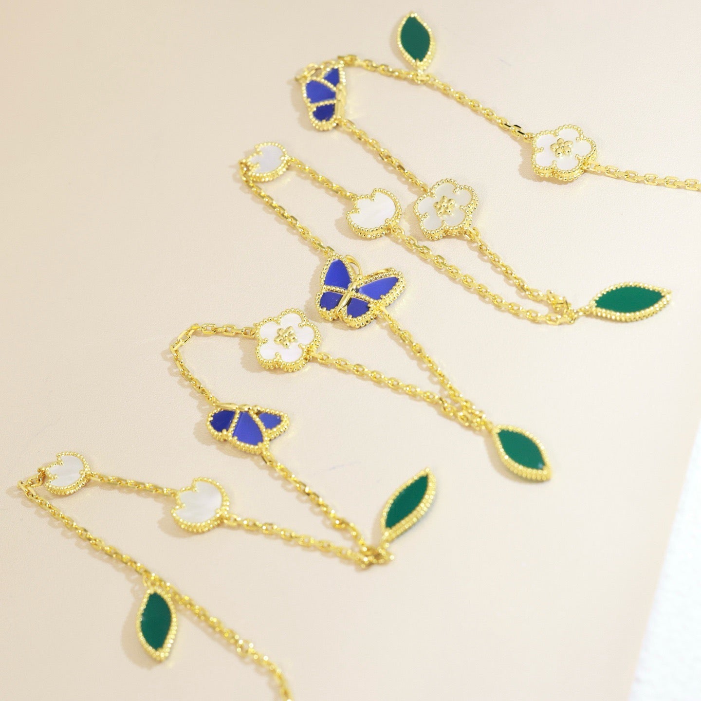[Regal Jewels]LUCKY SPRING BUTTERFLY 15 FLOWER NECKLACE